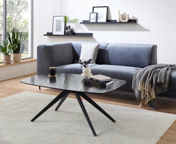 KONFERENČNÝ STOLÍK, čierna, kov, sklo, 110/70/44 cm Boxxx - Stolíky do obývačky, Online Only