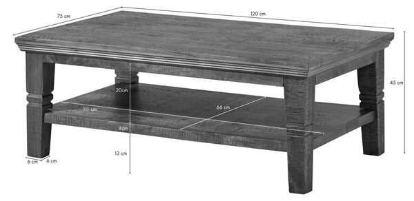 RODEZ Konferenčný stolík mango 120x75x45 tmavohnedý olejovaný