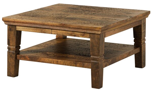 RODEZ Konferenčný stolík mango 85x85x45 tmavohnedý olejovaný