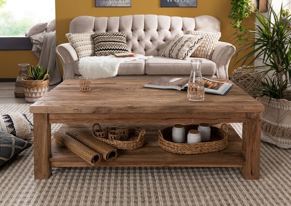 BASSAN Konferenčný stolík teak 130x75x45, prírodný, neošetrený