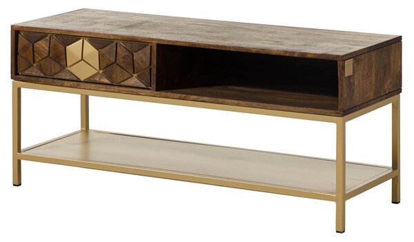 DIAMOND Konferenčný stolík mango 110x40x50 hnedý olejovaný