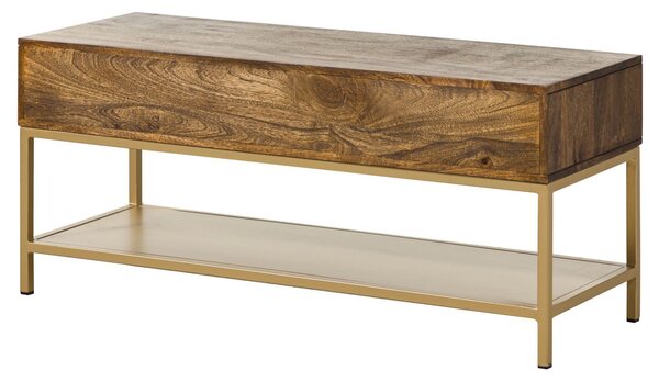 DIAMOND Konferenčný stolík mango 110x40x50 hnedý olejovaný