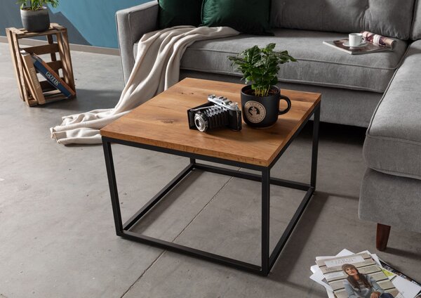 LOUNGE Konferenčný stolík divoký dub, 60x60x43, prírodný olejovaný
