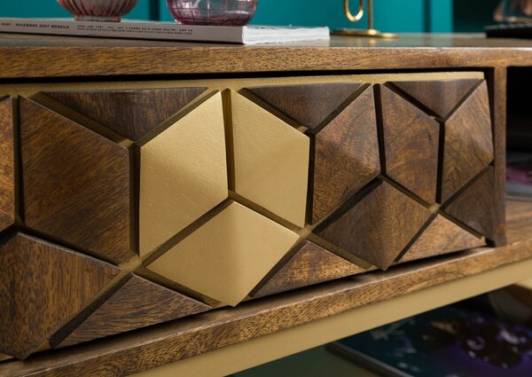 DIAMOND Konferenčný stolík mango 110x40x50 hnedý olejovaný