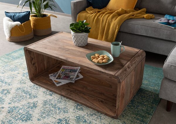 LOUNGE Konferenčný stolík Palisandr 100x50x40, hnedý, olejovaný