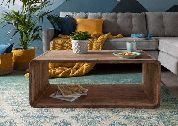 LOUNGE Konferenčný stolík Palisandr 100x50x40, hnedý, olejovaný