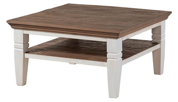 TOULOUSE Konferenčný stolík mango 85x85x45 biely lakovaný