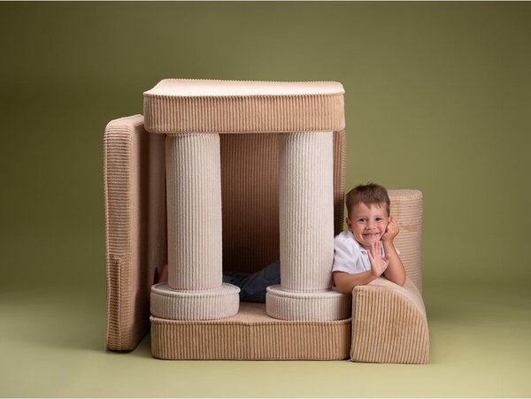 Svetlohnedá menčestrová detská pohovka 132 cm Settee – Wigiwama