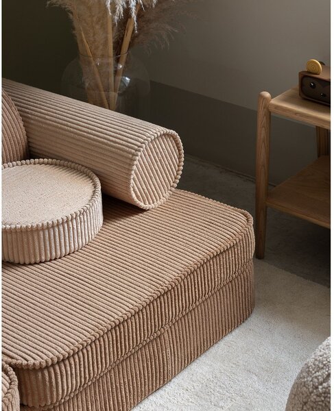 Svetlohnedá menčestrová detská pohovka 132 cm Settee – Wigiwama