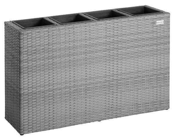 Kvetináč 95x27x60cm sivý - 4 nádoby