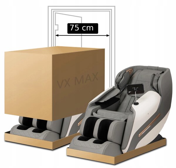 Masážne kreslo VX MAX, sivá, ekokoža