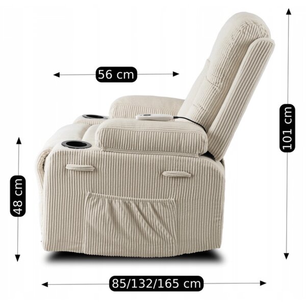 Masážne kreslo BOX, béžové