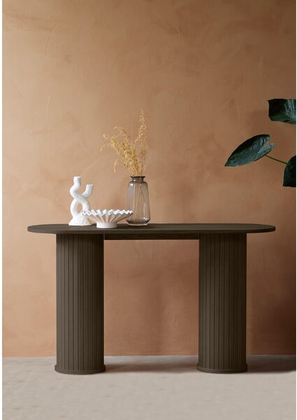 Hnedý konzolový stolík 40x130 cm Nola – Unique Furniture