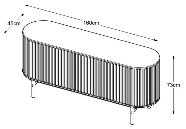 Dizajnová komoda Wally 160 cm prírodný dub