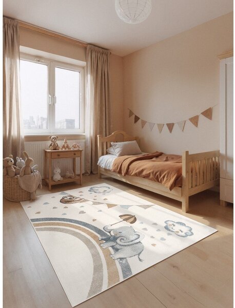 Krémový detský koberec 120x170 cm Walk like an Elephant Rainy Party – Villeroy&Boch