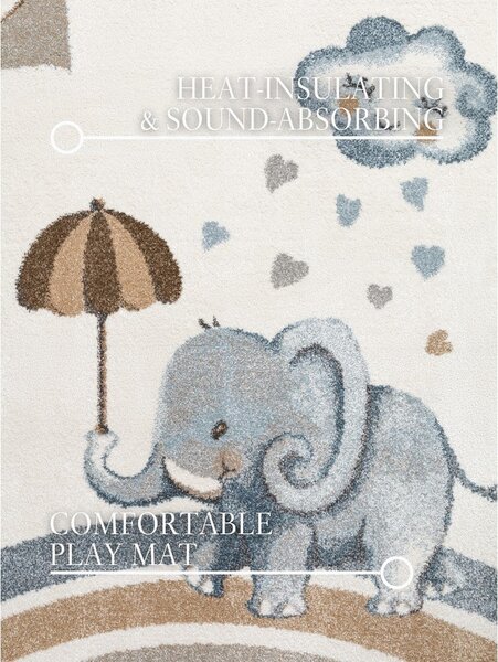 Krémový detský koberec 120x170 cm Walk like an Elephant Rainy Party – Villeroy&Boch