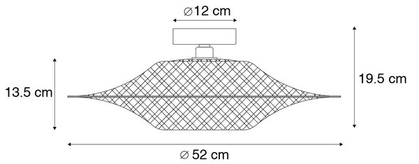 Orientálne vonkajšie stropné svietidlo bambus 50 cm IP44 - Rina
