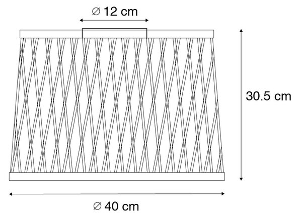 Rustikálne stropné svietidlo čierne ratanové 40 cm IP44 - Calamus