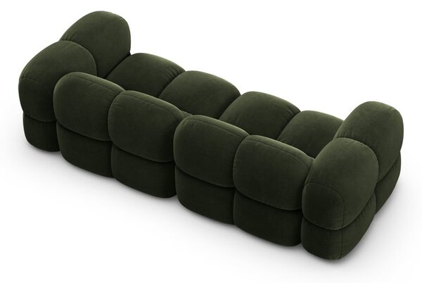 Zelená zamatová pohovka 250 cm Loretto – Cosmopolitan Design