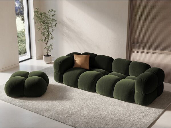 Zelená zamatová pohovka 250 cm Loretto – Cosmopolitan Design