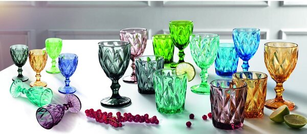 Sada 6 pohárov Brandani Diamante Goblet, 250 ml