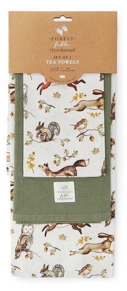 Bavlnené utierky v súprave 3 ks 45x65 cm Forest Fable – Cooksmart ®