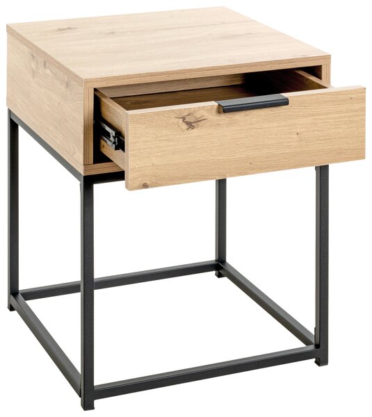 NOČNÝ STOLÍK, čierna, farba duba, 40/50/40 cm - Predsieňové programy, Online Only