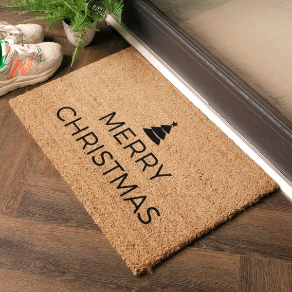Rohožka s vianočným motívom z kokosového vlákna 40x60 cm Merry Christmas – Artsy Doormats