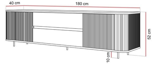 TV STOLÍK PORTOFINO GOLD BÉŽOVÝ 180 cm