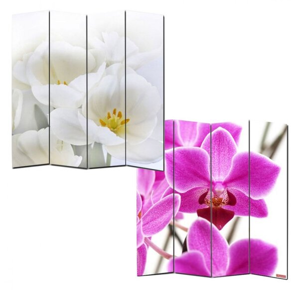 Dizajnový paravan WH orchidej 160x180 cm (4-dielny)