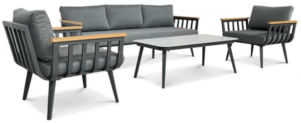 Kondela Hliníkové záhradné sedenie STELLA Caffe Grey