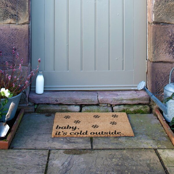 Rohožka s vianočným motívom z kokosového vlákna 40x60 cm Baby It's Cold Outside – Artsy Doormats