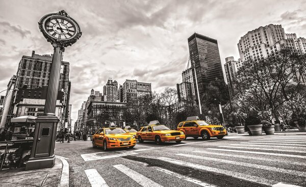 Fototapeta Yellow taxi vlies 312 x 219 cm