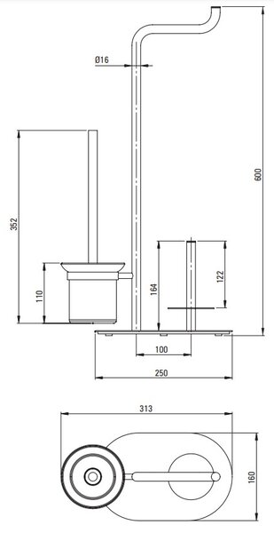 Deante Silia, 3-funkčný držiak pre toaletný papier a WC kefu, chrómová, DEA-ADI_0732