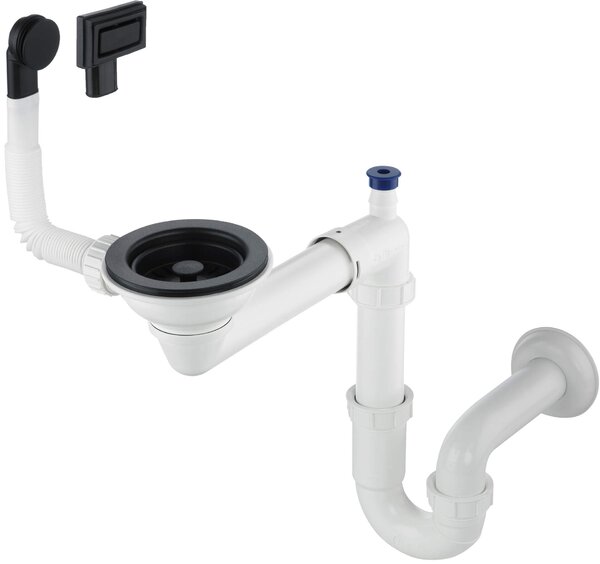 Deante Space-Saver, odpadová súprava pre 1-komorový granitový drez, čierna, DEA-ZXY_N949