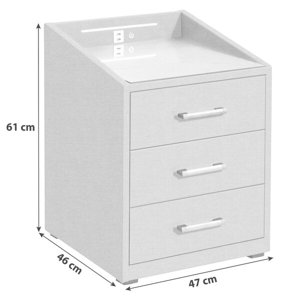 NOČNÝ STOLÍK, baklažánová, 47/61/46 cm MID.YOU - Online Only spálne, Online Only
