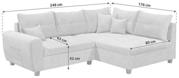 ROHOVÁ SEDAČKA, textil, kompozitné drevo, antracitová MID.YOU - Sedačky, Online Only