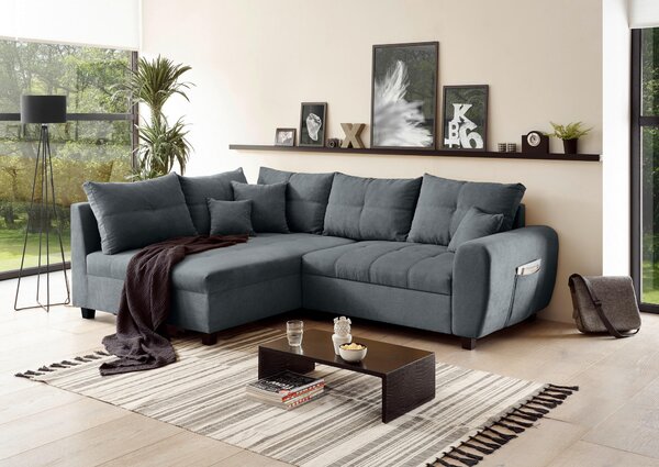 ROHOVÁ SEDAČKA, textil, antracitová MID.YOU - Sedačky, Online Only