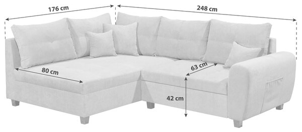 ROHOVÁ SEDAČKA, textil, antracitová MID.YOU - Sedačky, Online Only