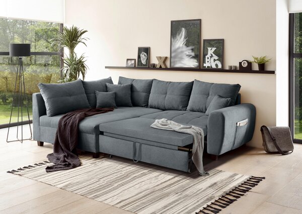 ROHOVÁ SEDAČKA, textil, antracitová MID.YOU - Sedačky, Online Only