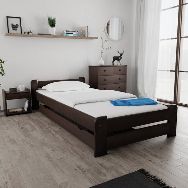 Posteľ Emily 80 x 200 cm, orech Rošt: S lamelovým roštom, Matrac: Matrac SOMMERA 18 cm