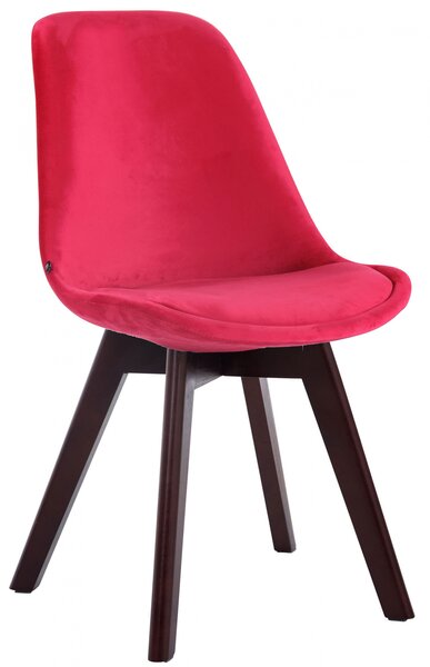 Stolička Borne V2 ~ zamat, drevené nohy orech Farba Červená