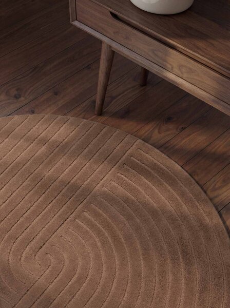 Vikosa, Kusový koberec Vikosa Arcura 106300 Brown kruh, 120x120 (priemer) kruh, hnedá, obývacia izba