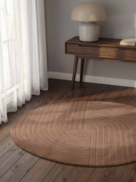 Vikosa, Kusový koberec Vikosa Arcura 106300 Brown kruh, 120x120 (priemer) kruh, hnedá, obývacia izba