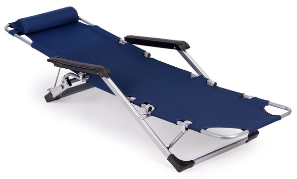 ModernHome Záhradné relaxačné kreslo 2v1- modré