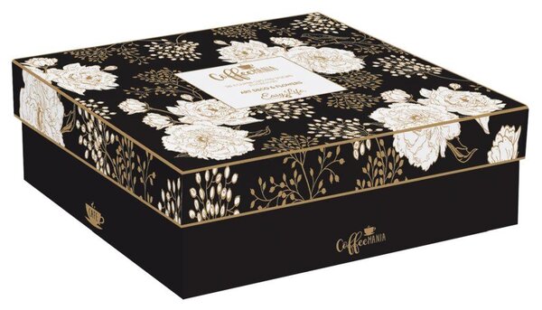 Set pre 6 osôb - porcelánový hrnček espresso s tanierikom, 100ml, Coffee Mania Art Flowers