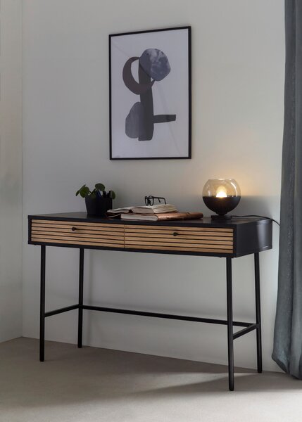 PÍSACÍ STÔL, čierna, farba duba, 120/50/75 cm Livetastic - Online Only kancelárie, Online Only
