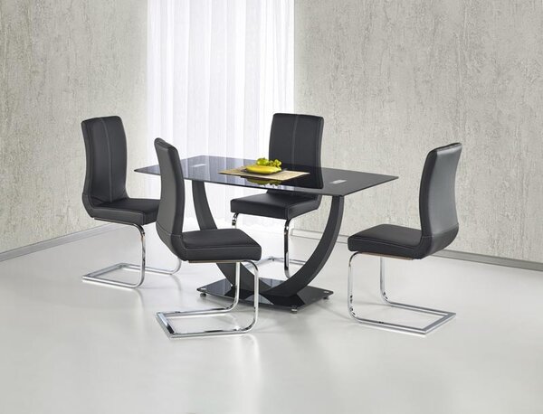 JEDÁLENSKÝ STÔL NAIM SKLO + OCEĽ ČIERNY 140 cm