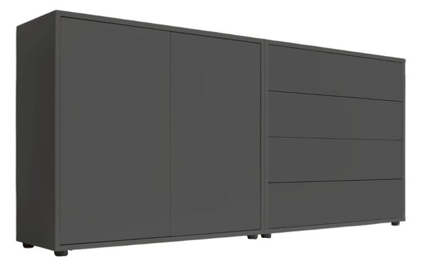 ŠIROKÁ KOMODA, antracitová, 158/73/33 cm MID.YOU - Komody, Online Only