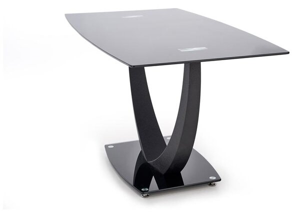 JEDÁLENSKÝ STÔL NAIM SKLO + OCEĽ ČIERNY 140 cm